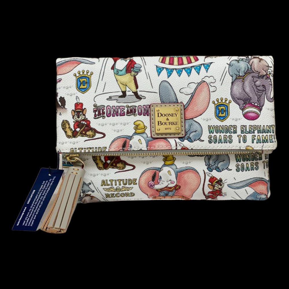 NWT Dooney & Bourke Disney Parks Dumbo Foldover Crossbody Handbag